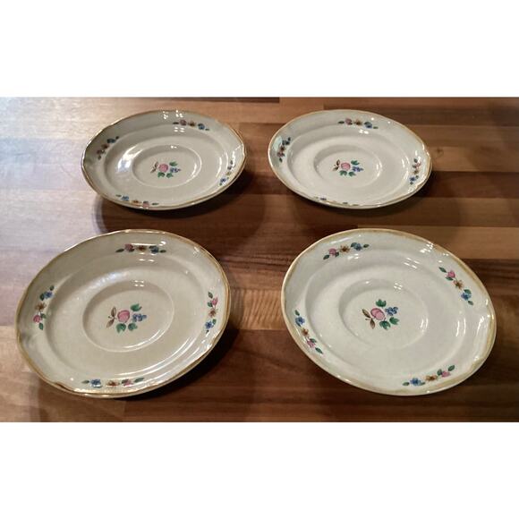 Heartland Tea Saucers International Stone Ware Farm Orchard Peach Lot of 4 Vtg - Picture 5 of 9